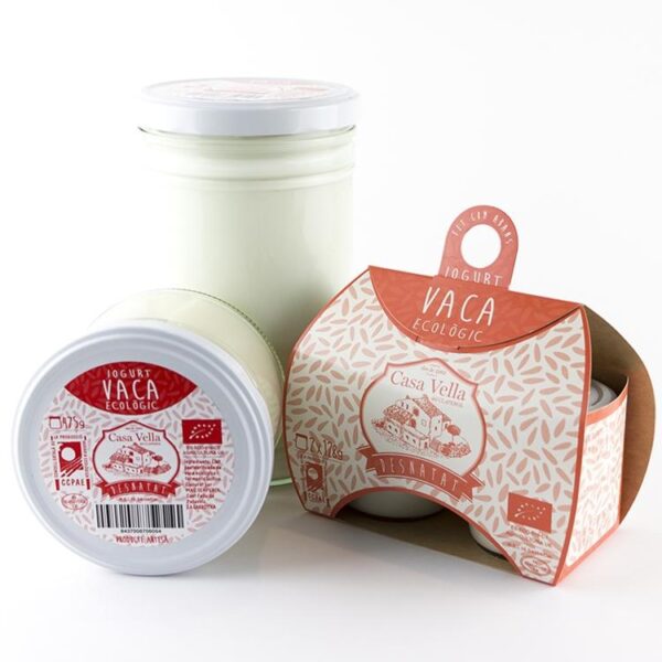 iogurt de vaca NATURAL DESNATAT- LOT 2 X 128 cc